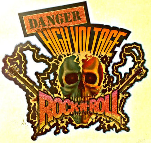 DANGER High Voltage Rock N Roll Vintage 70s t-shirt iron-on Authentic Original Made in 1970s by Roach