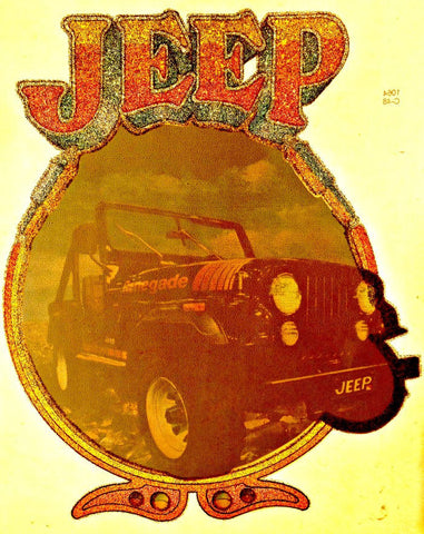 Vintage 70s JEEP 4x4 t-shirt iron-on transfer authentic NOS retro american fashion in glitter