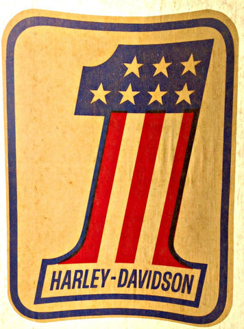 Harley Davidson USA Vintage 70s motorcycle t-shirt iron-on transfer authentic NOS retro american fashion