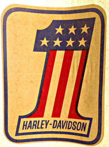 Harley Davidson USA Vintage 70s motorcycle t-shirt iron-on transfer  authentic NOS retro american fashion