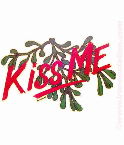 kiss me, mistletoe, christmas, 70s, vintage, t-shirt, iron-on