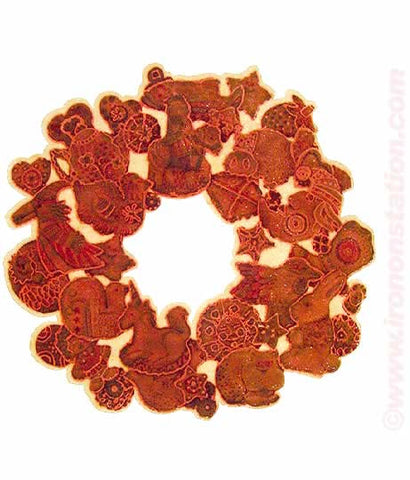 fantasy, wreath, christmas, 70s, vintage, t-shirt, iron-on